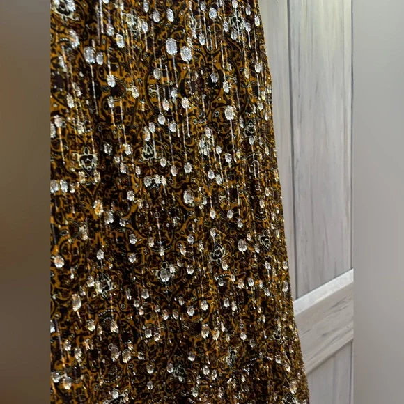 Sezane Metallic Gold and Black Maxi Dress - Picture 10 of 10